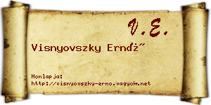 Visnyovszky Ernő névjegykártya